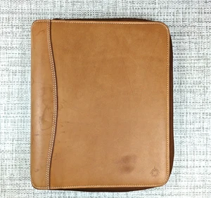 Franklin Covey Monarca Cuero Espaciapasos Cremallera Carpeta 7 Anillos 1.25" Color Camel - Imagen 1 de 15