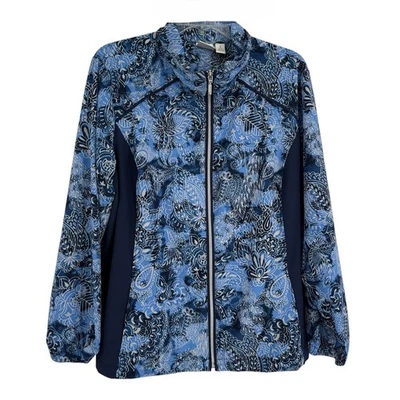 CHICO'S Zenergy Women's Jacket Size 3 (XL) Long Sleeve Zip Up Blue Collared - Image 1 of 4