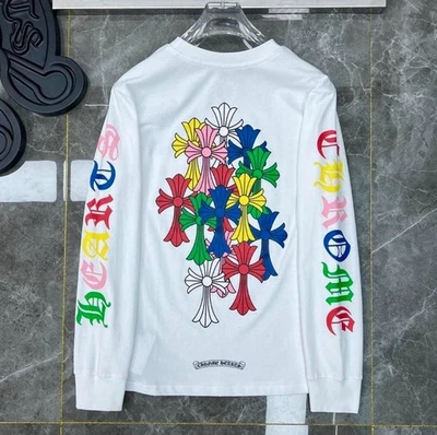 Chrome Hearts White long sleeve shirt colorful cross design Size M & L Brand New - Image 1 of 4