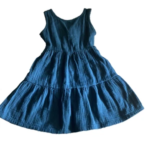 Cat & Jack Girl's XS (4-5) Sleeveless Gauze Tiered Dress Blue Keyhole Back NWT - Picture 1 of 11