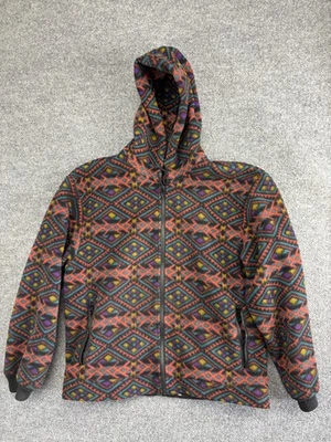 Cabela's Fleece Jacket Mens Large Black Hooded Full Zip Aztec Southwestern Print - Image 1 of 4