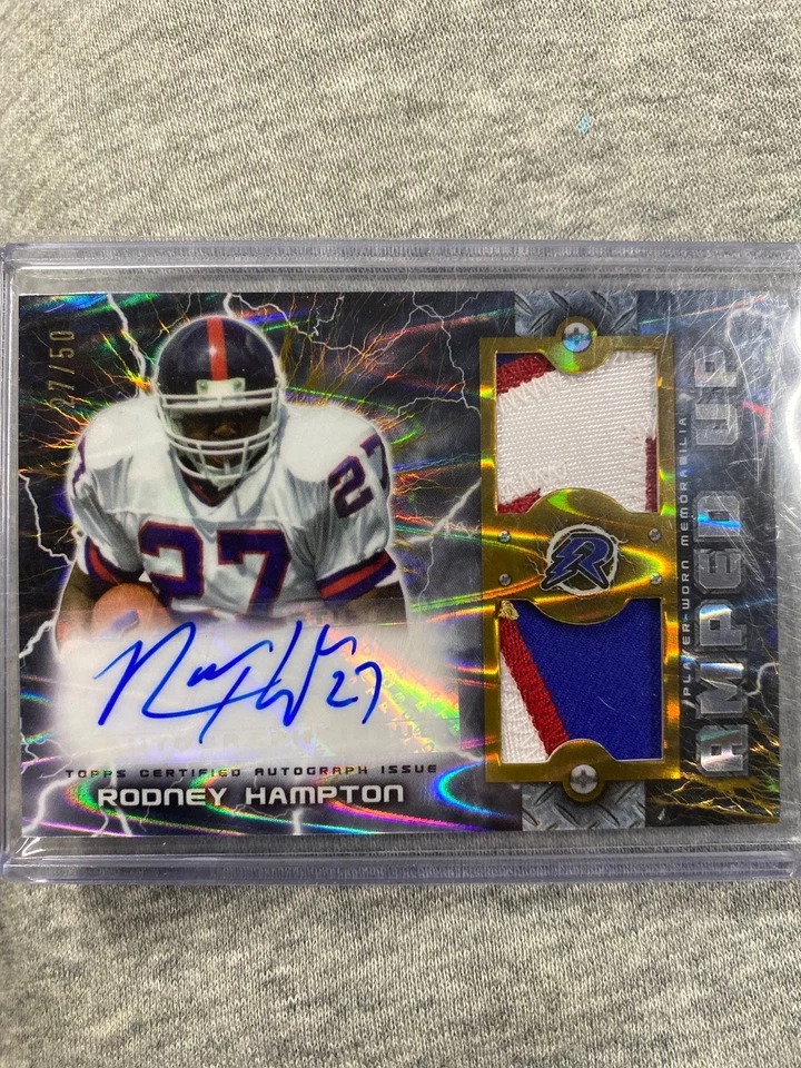 resurgence amped up patch auto card rodney hampton /50 - Image 1 of 1