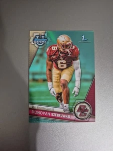 2023 Bowman Chrome U #71 Donovan Ezeiruaku Aqua Refractor 46/299 Boston College - Picture 1 of 2