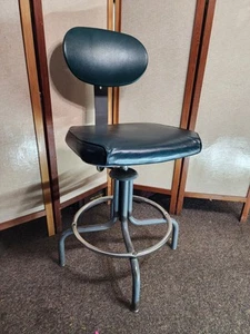 Vtg Royal Metal Industrial Metal And Vinyl Adjustible Drafting Chair - Picture 1 of 19