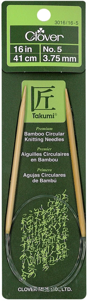 Agujas de tejer circulares de bambú Clover Takumi 16"- tamaño 5/3,75 mm Foto 1 de 1