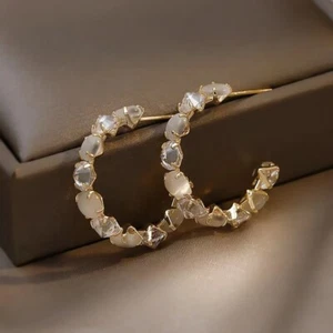 Premium Accessories Hoop Earrings Zircon Geometric Hoop Earrings - Picture 1 of 5
