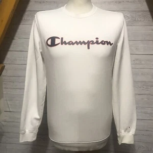 Champion Men’s White Jumper Size Small S Sweatshirt Pullover Sports Cotton - Imagen 1 de 8