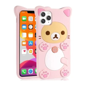 Kids iPhone 11 Pro Max Case 6.5 3D Cute Cartoon Bear Phone Case Kawaii - Picture 1 of 6