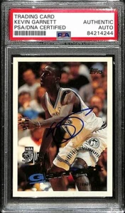 Tarjeta de novato Topps 1995 firmada por Kevin Garnett Timberwolves #237 PSA/DNA automática 193428 - Imagen 1 de 2
