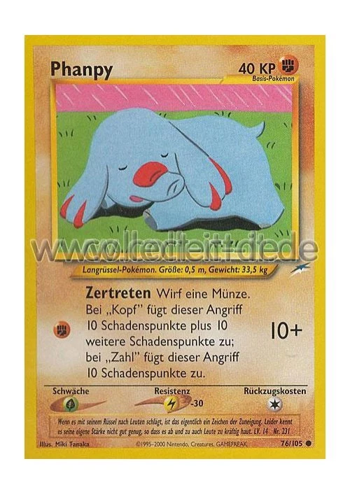 Pokemon Neo Destiny 76/105 - Phanpy Deutsch - Bild 1 von 1