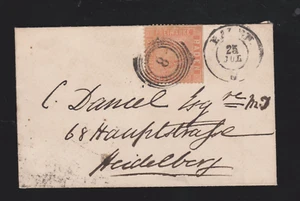 Germany Baden 1861 6k Orange SG17 On Cover Heidelberg Tombstone Cat £130 - Picture 1 of 3