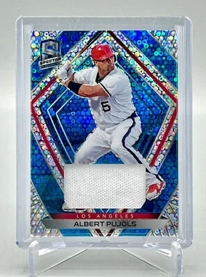 2020 Spectra Albert Pujols Neon Blue Refractor Game-Used Jersey Patch #’d 39/49 - Image 1 of 2