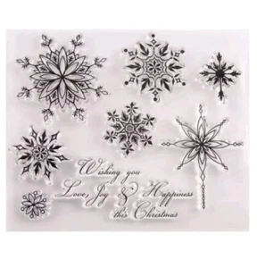 Clear Stamp - Silicone - CHRISTMAS - Sentiment - Snowflakes - Star - Crafting - Picture 1 of 3