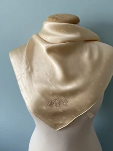 RS24 # Catier Bufanda Beige Monograma 26/25 Pulgadas Hecha en Italia - Imagen 1 de 6