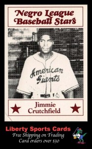 1986 Fritsch Negro League Baseball Stars #29 Jimmie Crutchfield Chicago American