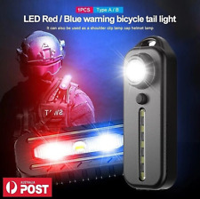 Bicycle Rear Tail Light Law Enforcement Red Blue Police LED Light Wearable Torch