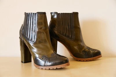 ETRO Zapatos de Tacón Mujer, Talla 40, Verde/Negro con Detalle Paisley. Foto 1 de 4