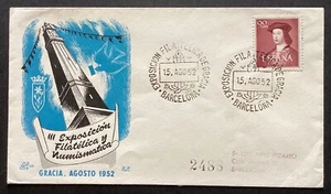 ESPAÑA 1952 Exposición Filatélica y Numismática, Portada Barcelona (K1289) - Imagen 1 de 2