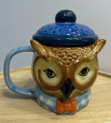 Rachel Kozlowski Artist Designer Owl Mug With Lid Top West Elm Dapper Animal - Image 1 of 4