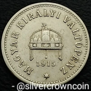Hungary Magyar 10 Filler 1915 K·B. KM#494. Dime Ten Cents coin. Crown. WWI. H. - Picture 1 of 7