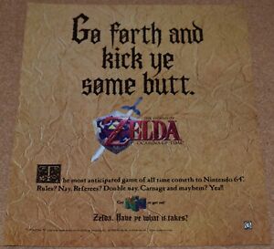 1998 Print Ad Go forth and kick ye some butt Legend of Zelda Nintendo Video game