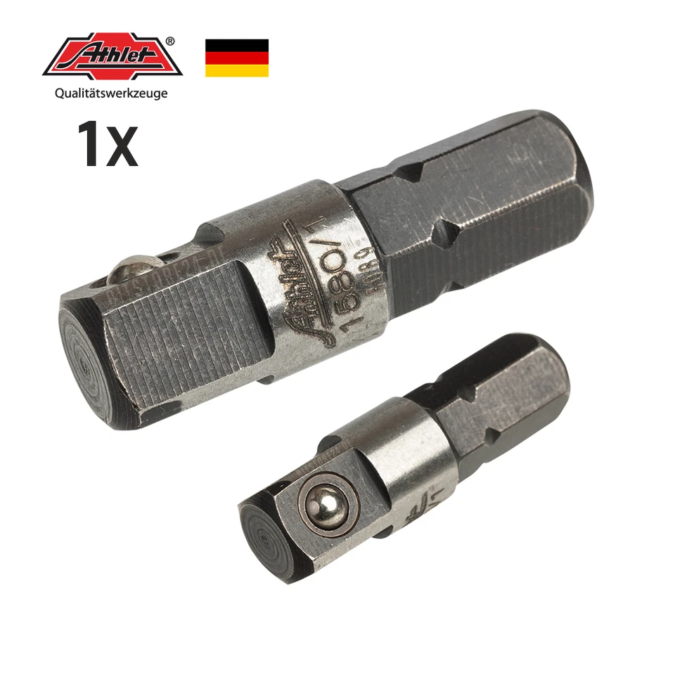ROTEC ATHLET Stecknuss Bit Adapter 1/4" 6-knt Antrieb auf 1/4" Vierkant 25mm - Bild 1 von 1