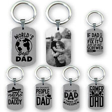 Personalised Fathers Day Keyring Birthday Gifts for Dad Daddy from Son Daughter