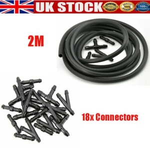 2M+18pcs Connectors Car Windscreen Wiper Washer Jet Tube Pipe Nozzle Pump Hose - Picture 1 of 12