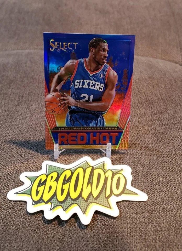 2013-14 Select Red Hot Prizms Blue #21 Thaddeus Young /49 - Image 1 of 3