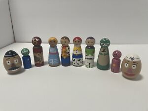 Set Of 10 Hand painted Toy Story Wooden Peg Dolls