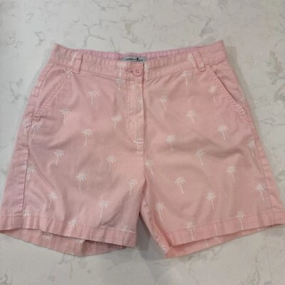 Pantalones Cortos Caribbean Joe Mujer 6 Palmeras Rosa Tropical Floral Elastizados Frente Plano Foto 1 de 4