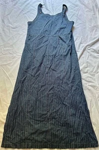 Cherokee Stripped Long Blue Jean Dress, Small Silts on each side, Medium Size - Picture 1 of 4