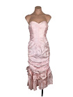 VTG JESSICA MCCLINTOCK Gunne Sax Pink Strapless Ruched Mermaid Dress Gown Sz 7