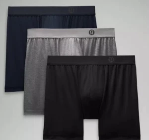 Lululemon Men's Always In Motion 3 Pack Boxer Style LM9AMTS BLK/HCMG/TRNV - Picture 1 of 7