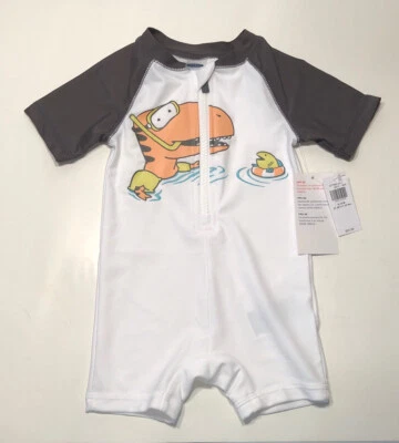 Nuevo con etiquetas Protector contra erupciones de una pieza azul marino antiguo para niños con dinosaurio de snorkel tallas 3-6, 6-12 meses Foto 1 de 4