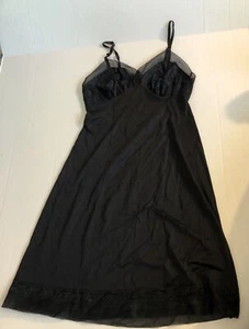 Van Raalte Suavette Vintage schwarzer Vollslip Nylon Größe 11 SM 5/6 Spitzenstil 72007M - Bild 1 von 12