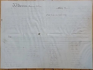 1830 Quaker Marriage Certificate Vellum Kennett Square PA May Scarlet Meeting - Picture 1 of 10
