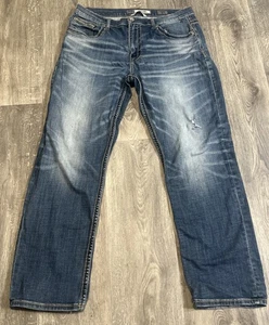 BKE Men's Blue Jeans Tyler Straight Mid-Rise Medium Wash Stretch Denim 36x30 - Picture 1 of 14
