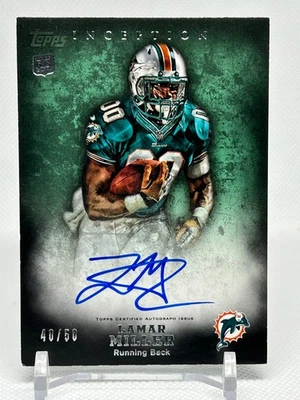 2012 Topps Inception Rookie Auto Green 40/50 Lamar Miller #108 Rookie Auto RC - Image 1 of 2