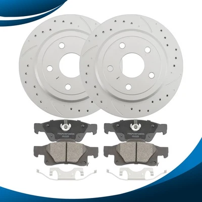 12.99'' REAR Drilled Brake Rotors Pads Kit for 2011-2020 Durango Grand Cherokee - Изображение 1 из 4