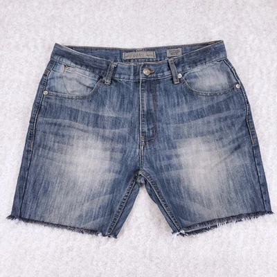 Pantalones Cortos de Jean PD&C Cortados Para Hombres 34 Azul Lavado a Piedra Bigotes Desteñidos Envejecidos Y2K Foto 1 de 4