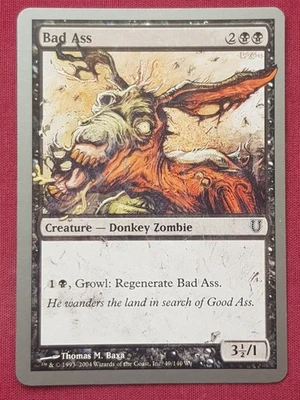Magic The Gathering UNHINGED BAD ASS black card MTG - Image 1 of 2