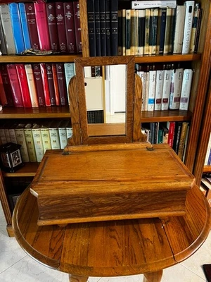 Espejo de tocador vintage sin marca con cajón abatible Foto 1 de 4