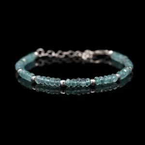 Genuino Cielo Aguamarina 3-4mm Rondelle Facetado Joyería Mujer Regalo... - Imagen 1 de 11