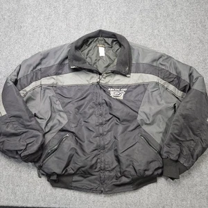 Vintage Arctic Cat Snowmobile Jacket Size XL Black Gray Winter Coat Outdoor - Picture 1 of 9