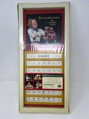 Coca-Cola Calendar Perpetual Wood Calendar w/Plates - Image 1 of 4