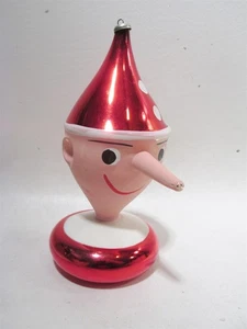 "Adorno de Navidad italiano de vidrio soplado de Carlini de mediados de siglo 6"" Pinocho" - Imagen 1 de 7