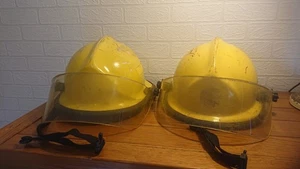 Obsolete fire brigade helmets x 2 - Picture 1 of 12