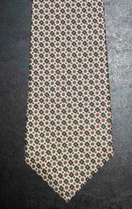 Boston Trader Tie Ivory Red Green Geometric Diamond Circle Design NIB t3472 - Picture 1 of 5