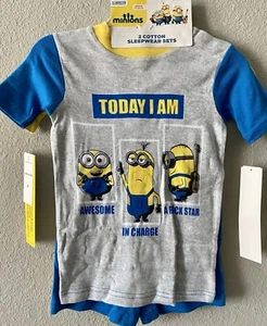 Minions Boys Cotton 4-Piece Pajama Short Set (8, 10), NWT - Picture 1 of 5